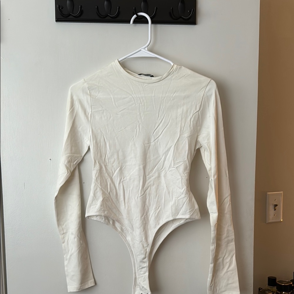 Cream Long Sleeve Bodysuit
